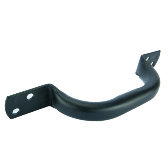 Direct Replacement Grab Handle Crossmember Lifting for Series & Defender, black metal handle with mounting plates on both ends.