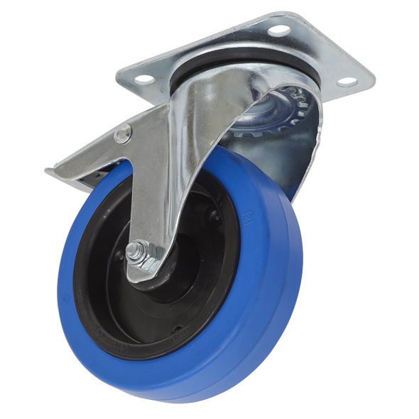 125mm Castor Wheel with Swivel Plate & Total Lock - SCW3125SPL