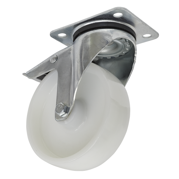 125mm Castor Wheel with Swivel Plate & Total Lock - SCW4125SPL