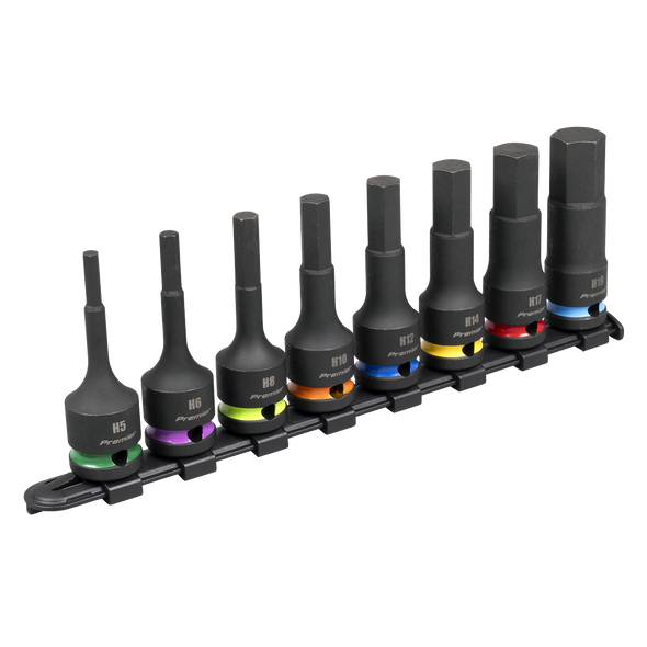 Premier Hex Impact Socket Bit Set 1/2"Sq Drive 8pc - AK56001