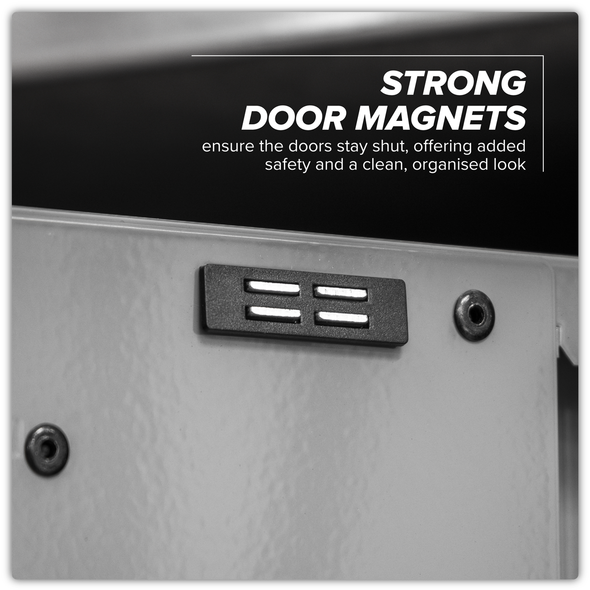 Superline PRO® Black Edition Storage System with Rubber Wood Worktop 2.04m - APMSBESTACK03W