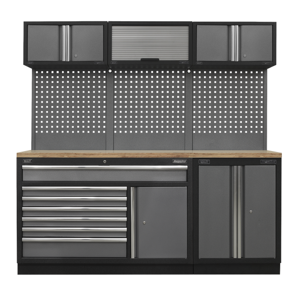 Superline PRO® Storage System with Pressed Wood Worktop 2.04m - APMSSTACK11W