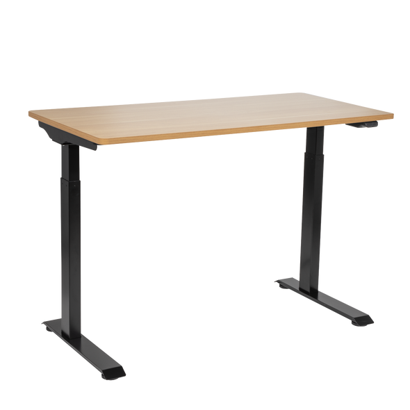 Dellonda Single Motor Ultra-Quiet Adjustable-Height Electric Sit/Stand Desk - Oak Desktop - DH66