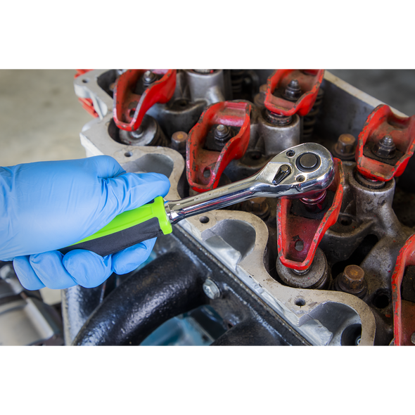 Siegen Pear-Head Ratchet Wrench with Flip Reverse 3/8"Sq Drive - S01201