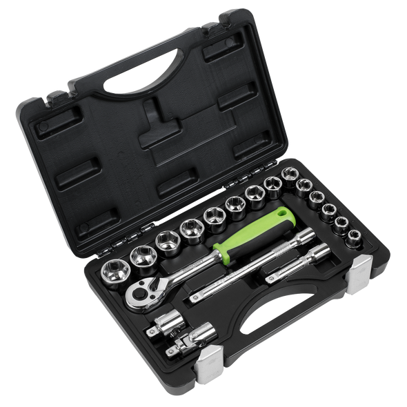 Siegen Socket Set 3/8"Sq Drive 19pc - S01235