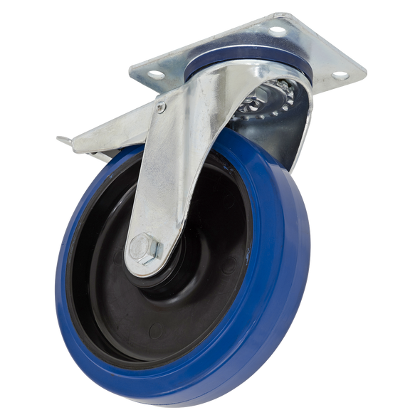 200mm Castor Wheel with Swivel Plate & Total Lock - SCW3200SPLEM