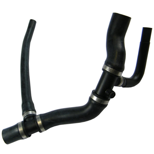 Direct Replacement Radiator Coolant Top Hose With Bleed Screw for Discovery 2 Td5, black radiator hose with clamps and bleed screw.