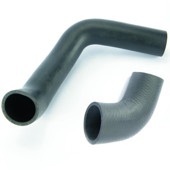 Direct Replacement Intercooler Turbo Hose Kit for Freelander 1 TD4 Diesel, black rubber hoses with one smooth and one textured surface, designed for engine cooling and turbocharger performance.