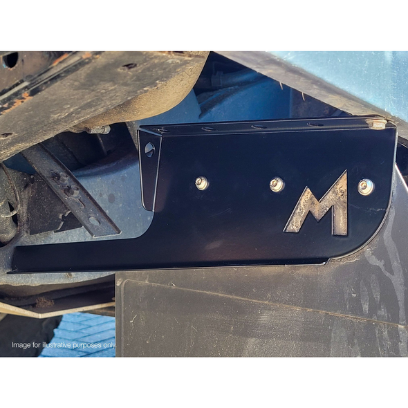 Terrafirma Mudflap Brackets - Rear - Pair - Stainless Steel - Black for Defender