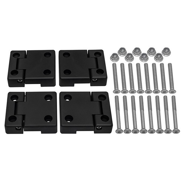 Terrafirma Door Hinge Kit - Rear Doors - Aluminium - Black for Defender - GA1306 from JGS4x4