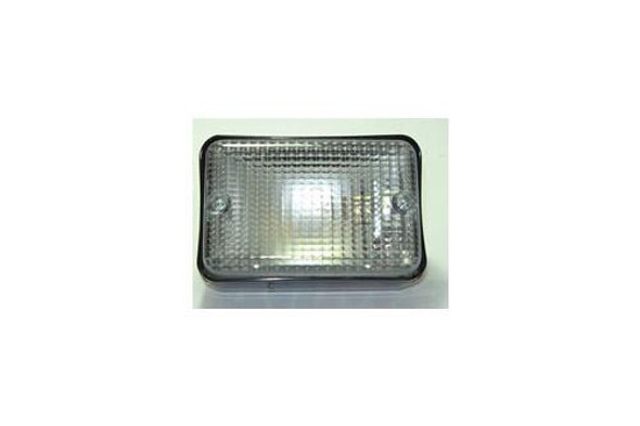 Direct Replacement Rear Reversing Lamp for Defender, rectangular automotive reversing light with clear lens and black frame.