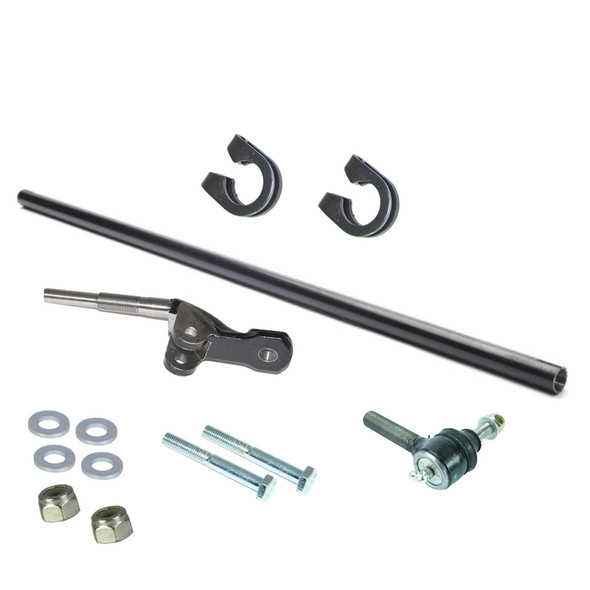 Direct Replacement Drag Link Steering Rod KIT Right Hand Drive for Defender, automotive steering components including a drag link, adjustment tube, and tie rod end with ball joint.