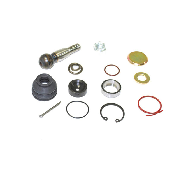 Direct Replacement Steering Drag Link Ball Joint for Defender/Discovery 1, vehicle steering repair kit components including joints, nuts, washers, and seals.