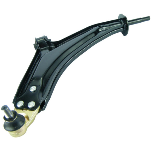 Direct Replacement Front Left Hand Lower Suspension Arm for Freelander 1, black suspension arm with mounting points and metal rod, automotive part