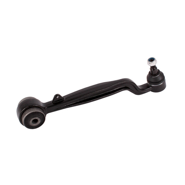 Direct Replacement Front Lower Suspension Track Control Arm for Range Rover L322 Vogue, a black metal car suspension control arm with ball joint and bushings.