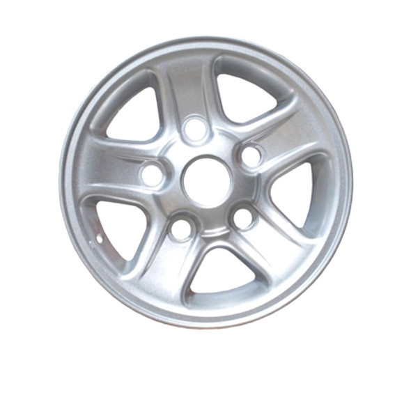 Direct Replacement Boost Alloy Wheel 16'' x 7'' for Defender, silver coloured alloy rim with five spokes and central mounting holes.