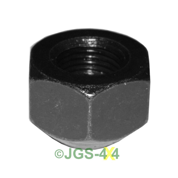 Direct Replacement Steel Wheel Nuts x5 for Defender & Discovery 1, close-up of a metallic wheel nut with internal threading for vehicle wheel attachment.