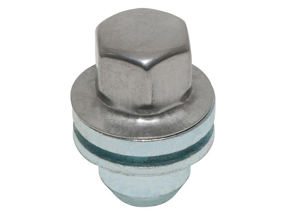 Direct Replacement Alloy Wheel Nut Set Of 20 for Range Rover Sport L320, close-up of a single alloy wheel nut with a silver finish.
