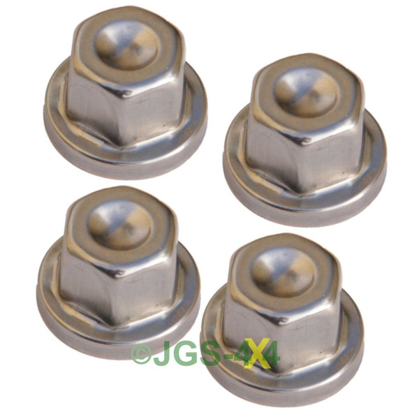 Land Rover Discovery 1, 2 & Defender Stainless Steel Locking Wheel Nut Cover x4