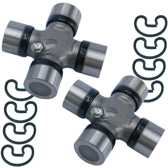 Direct Replacement Propshaft Universal Joint UJ x2 for Series & Defender, car parts with two universal joints and rubber snap rings.