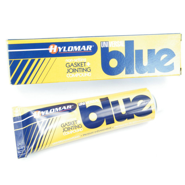 HYLOMAR Hylomar Universal Blue Gasket And Jointing Compound, blue non-setting gasket and jointing compound in tube and box. HYLOMAR Hylomar Universal Blue Gasket And Jointing Compound, blue non-setting gasket and jointing compound in tube and box.