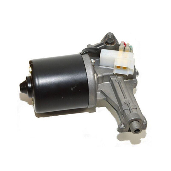 Direct Replacement Front Windscreen Wiper Motor 1983 - 2001 for Defender, automotive windshield wiper motor with electrical connections and mounting bracket.