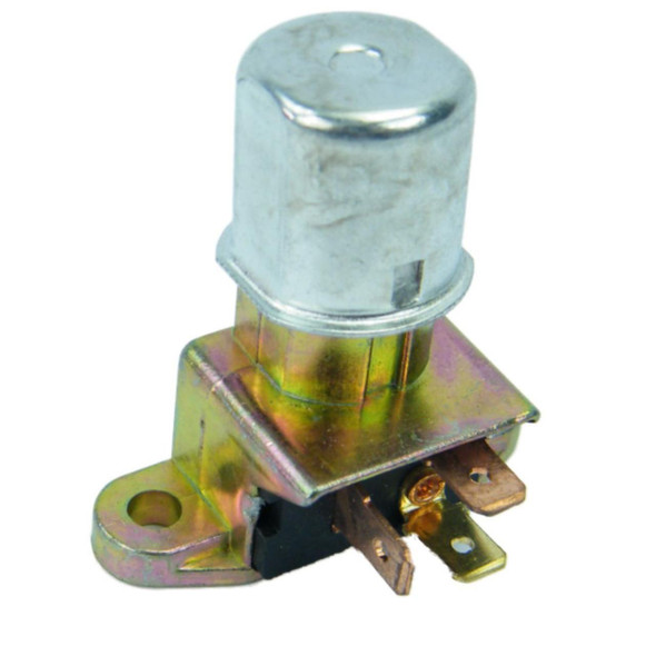 Direct Replacement Headlamp Dip Switch Floor Mounted for Series 2, 2A, automotive part showing a metallic switch with electrical connectors for vehicle lighting control. Direct Replacement Headlamp Dip Switch Floor Mounted for Series 2, 2A, automotive part showing a metallic switch with electrical connectors for vehicle lighting control.