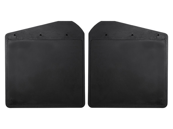 Direct Replacement Front Mudflaps Plain for Defender, black rubber mudflaps designed for front installation on Defender vehicles.