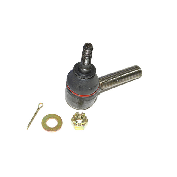 Direct Replacement Steering Track Rod End Ball Joint Greaseable Left Hand Thread for Discovery 1, black metal and silver threaded component with a ball joint and grease fitting for vehicle steering system.