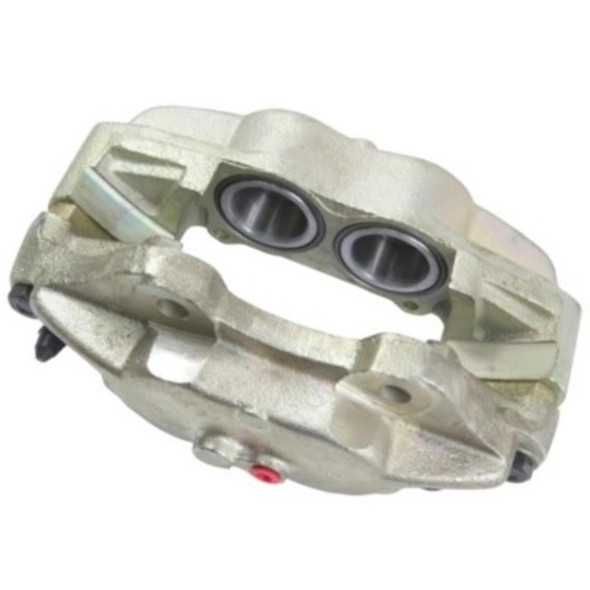Direct Replacement Front Left Brake Caliper for Defender, vented disc braking system, metallic finish, robust automotive component.