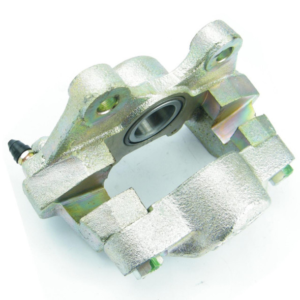 Direct Replacement Rear Right Hand Brake Caliper for Discovery 1, automotive brake caliper with metallic finish and piston in the centre