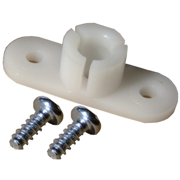 Product: Headlight Trimmer Socket Headlamp Clip Kit, image shows a white plastic headlight clip with two metal screws, designed for Discovery 1 & 2 vehicles.