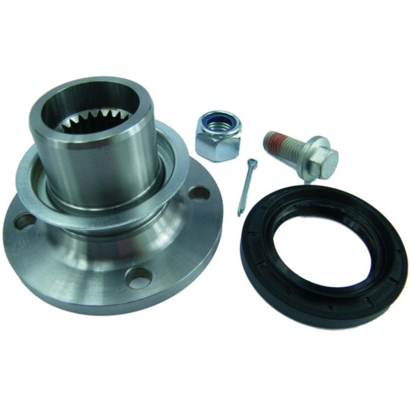 Direct Replacement Diff Drive Flange Kit 4 Bolt for Defender Discovery 1 & 2, automotive axle flange and seal with bolts and retaining ring.