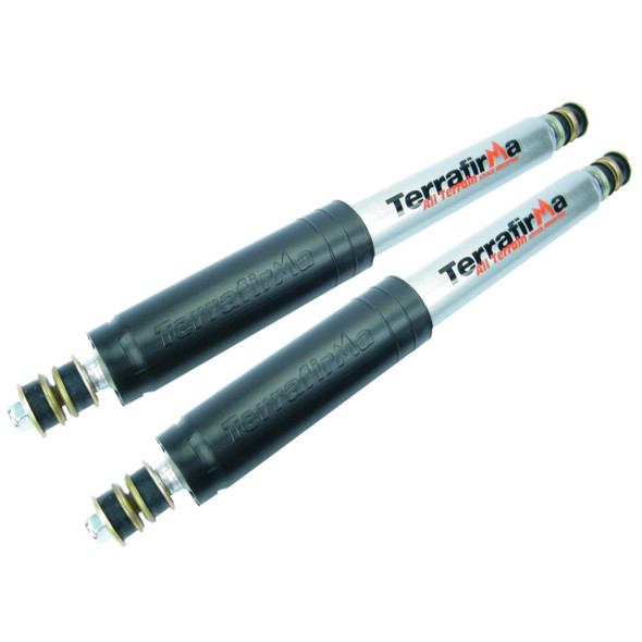Terrafirma Pair of Terrafirma Defender / Discovery 1 All-Terrain Front Shock Absorbers | TF116, durable all-terrain shock absorbers for Land Rover Defender and Discovery 1 vehicles.