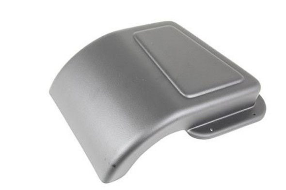 Terrafirma Defender Right Hand Snow Cowl, silver-colored vehicle snow cowl cover with a rectangular lid on top.