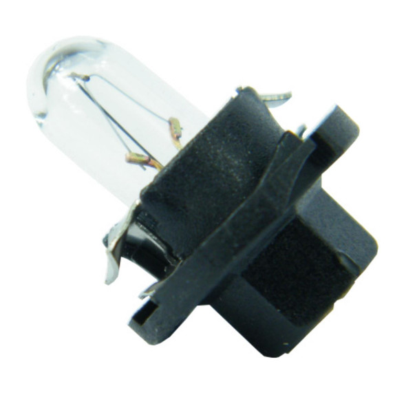Product: Discovery 2 Dashboard Clock Bulb, image shows a clear glass light bulb with metal connections and a black plastic base for vehicle dashboard replacement.