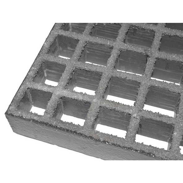 Britpart 4x4 Recovery Waffle Boards 38mm, close-up of gray textured recovery waffle board with grid pattern and salt or grit coating for off-road vehicle traction.