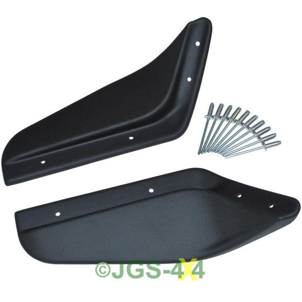 Britpart Dirt D-fenders, REAR of REAR Wheel, Textured Finish, Keep the Sides of Your Defender Cleaner for Defender 90 - Rear wheel black textured finish dirt fenders with mounting hardware.