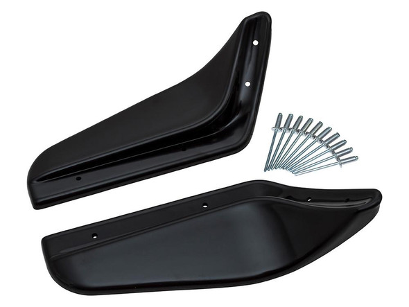 Britpart Dirt D-fenders, REAR of REAR Wheel with textured finish for Defender 90, rear wheel side mud flaps, black colour, includes mounting screws for vehicle protection.