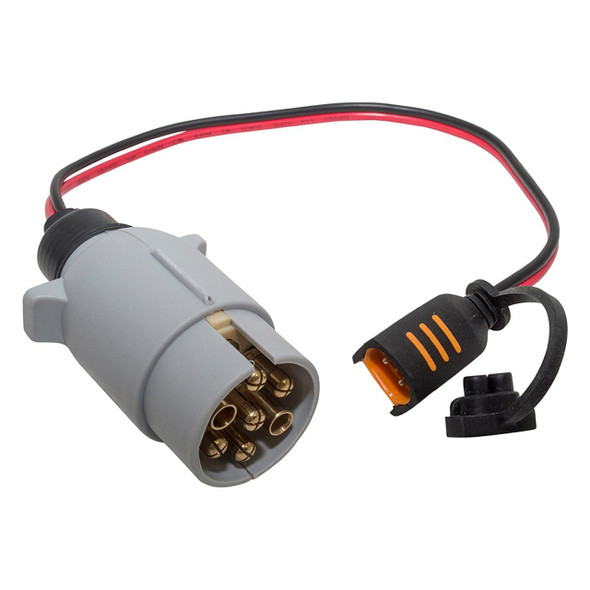 Britpart Comfort Connector 7-Pin Charging Adaptor, image showing a grey 7-pin connector with black and red power cables for use with CTEK style chargers. Britpart Comfort Connector 7-Pin Charging Adaptor, image showing a grey 7-pin connector with black and red power cables for use with CTEK style chargers.
