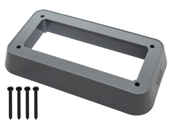 MUD LED Interior Lamp Plinth for Defender, gray rectangular mounting frame with screws.