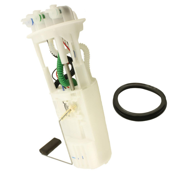 Siemens VDO In-Tank Fuel Pump & Sender Unit | VDO Siemens OEM - WFX000280 for Discovery 2 Td5, image of a white fuel pump with internal wiring, green, blue, and black components, and a separate black O-ring gasket. Siemens VDO In-Tank Fuel Pump & Sender Unit | VDO Siemens OEM - WFX000280 for Discovery 2 Td5, image of a white fuel pump with internal wiring, green, blue, and black components, and a separate black O-ring gasket.