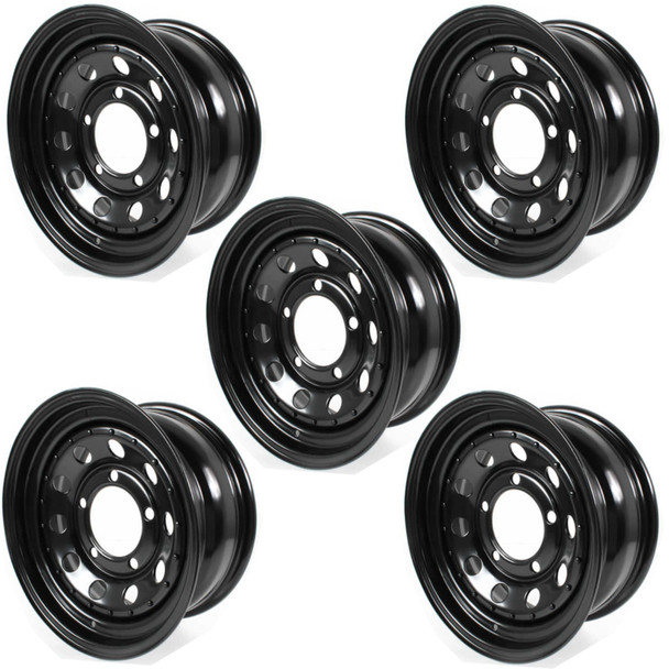 JGS4x4 | Land Rover Defender Modular Steel Wheel Black 16"x7" Set Of Five - GRW006