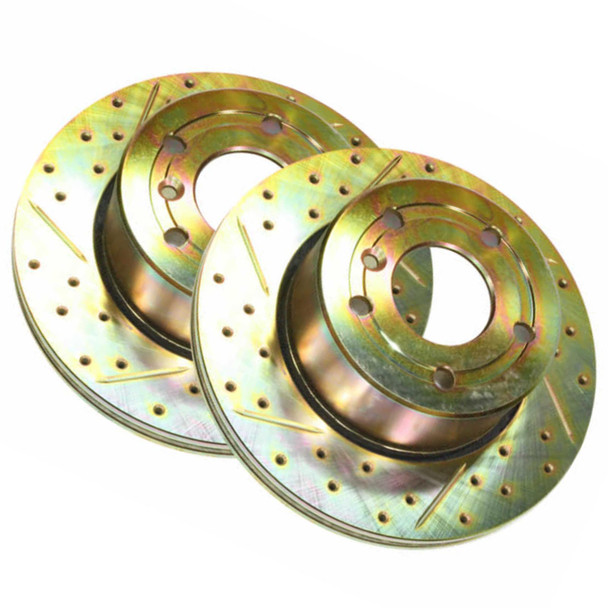 Performance Front Brake Discs Drilled & Grooved CDG TERRAFIRMA for Discovery 2 from JGS4x4