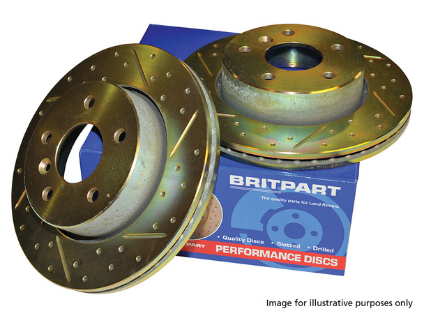 Land Rover Range Rover Sport L320 Drilled and Grooved Performance Upgrade Front Brake Discs - DA4612