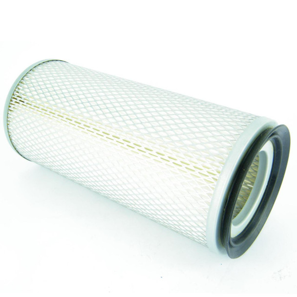 Product: Direct Replacement Engine Air Filter Cleaner for Defender 300TDi, image shows a cylindrical air filter with a white mesh exterior and black rubber sealing edges. Product: Direct Replacement Engine Air Filter Cleaner for Defender 300TDi, image shows a cylindrical air filter with a white mesh exterior and black rubber sealing edges.