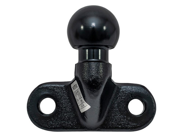 WITTER 50mm Tow Ball 2 Bolt Flange Mount, black tow hitch ball with flange and two bolt holes for vehicle towing.