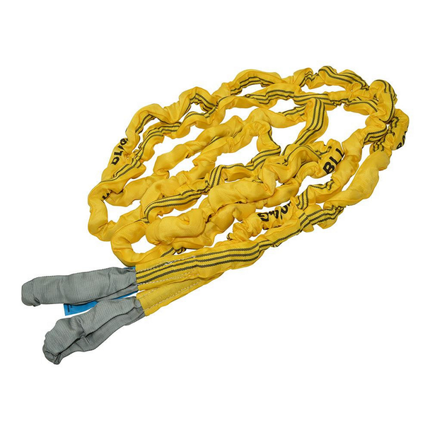 Britpart 4x4 Recovery Snatch Strap 9 Metre 8000Kg, yellow and gray extended recovery strap with reinforced eyelets for off-road vehicle recovery.