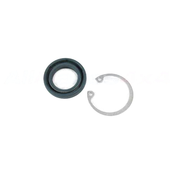 OEM Parts Discovery 2 Steering Box Input Seal Kit, includes seal and metal retaining clip for vehicle steering system repair.