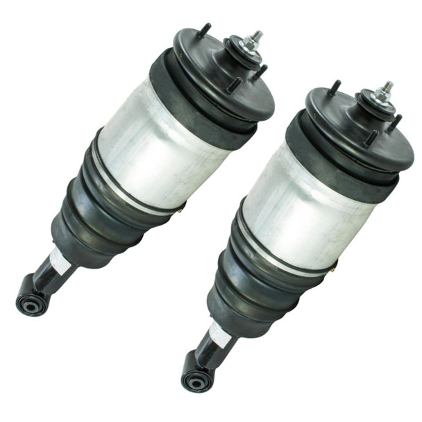 OEM Parts Rear Air Suspension Spring Strut Shock Damper OE X 2 for Discovery 3, two black and silver air suspension shock absorbers.